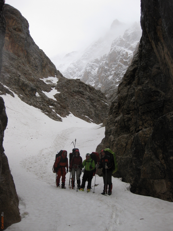 Узкий кулуар уже на выходе. Маршрут окончен.