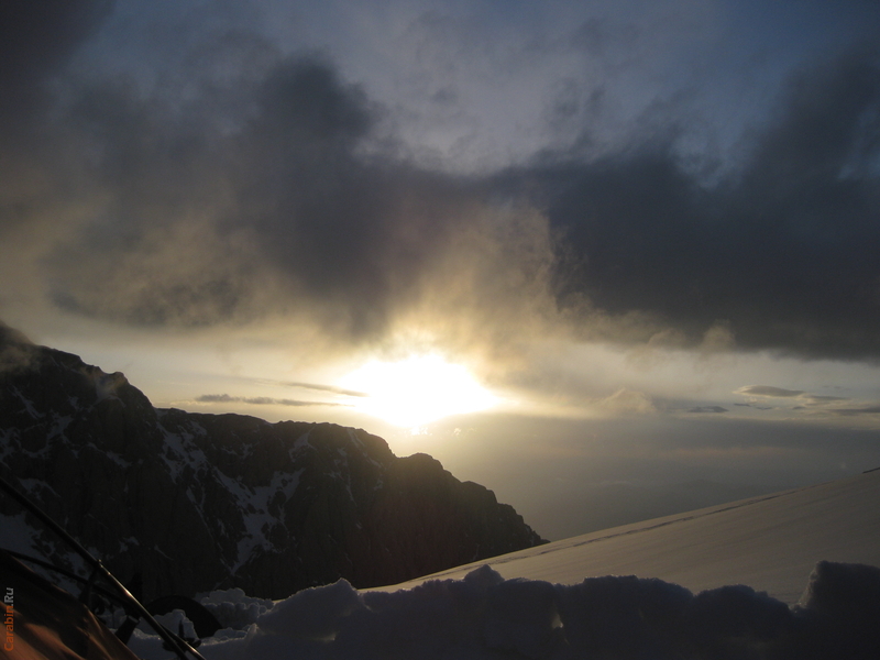 Первая в этом походе ночевка на снегу