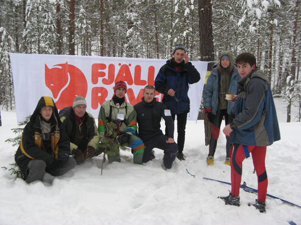 После финиша у флага спонсора